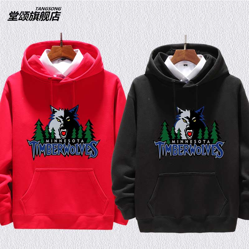 复古青少年外套加绒宽松印花卫衣