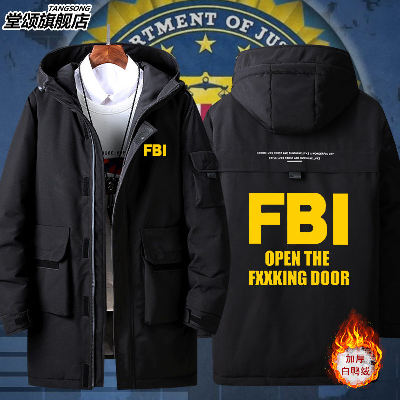 FBI美国联邦调查局特工电影同款羽绒服男女休闲潮流棉服加厚外套