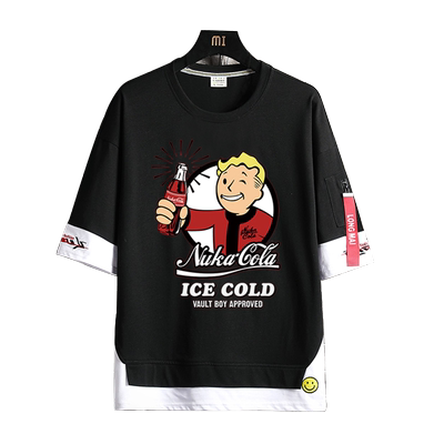 Fallout辐射核子可乐电玩飘带T恤哔哔小子游戏男女纯棉短袖体恤潮