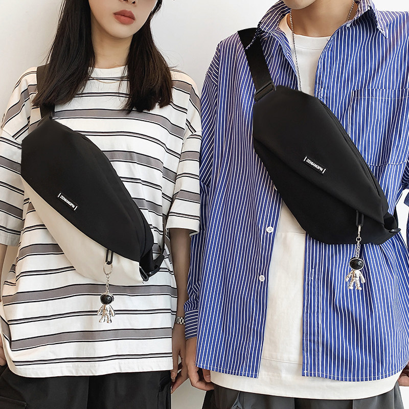 潮牌胸包男士单肩斜挎包运动款小背包女百搭日系男生学生休闲腰包