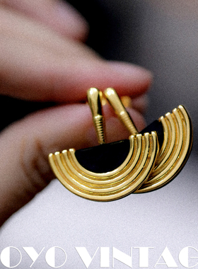 伴月S925银针复古风埃及欧美轻奢中古简约女款宫廷小众大耳钉耳饰