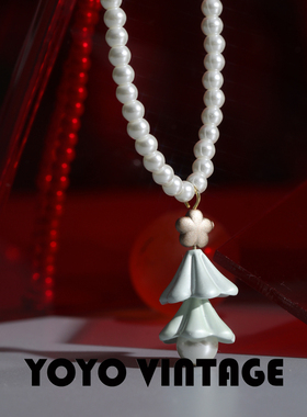 松树欧美复古风中古vintage轻奢简约百搭女款设计师项链锁骨链