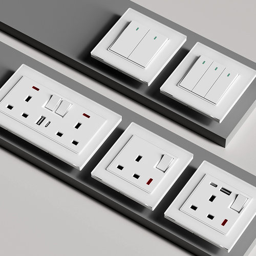 英标13A带USB-C快充开关插座