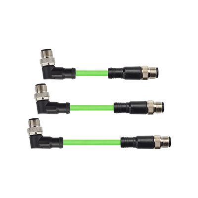 网线工业高柔m12-4弯头直头