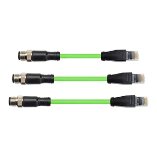 profinet/EtherCat网线高柔双屏蔽M12直头转RJ45工业通信线缆