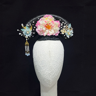 古典舞蹈桃李杯剧目小薇小薇舞蹈头饰清朝格格旗头宫女发饰