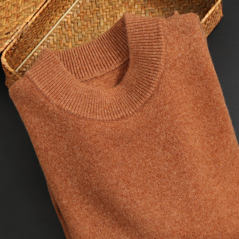 100%纯羊毛衫男款秋冬双股加厚保暖羊绒毛衣半高领宽松大码针织衫,男装,羊绒套衫,淘宝优惠券,粉丝福利购,淘宝优惠卷