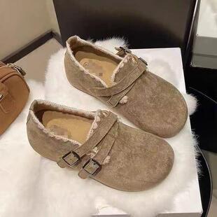 子配裙花肯边休闲单鞋 爆款 女外穿2025新秋季 勃底鞋 厚内增高全包款