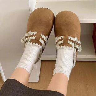 包外头穿半拖鞋防女2025新拖蹬款厚底勃肯鞋秋季小众复古滑一脚鞋