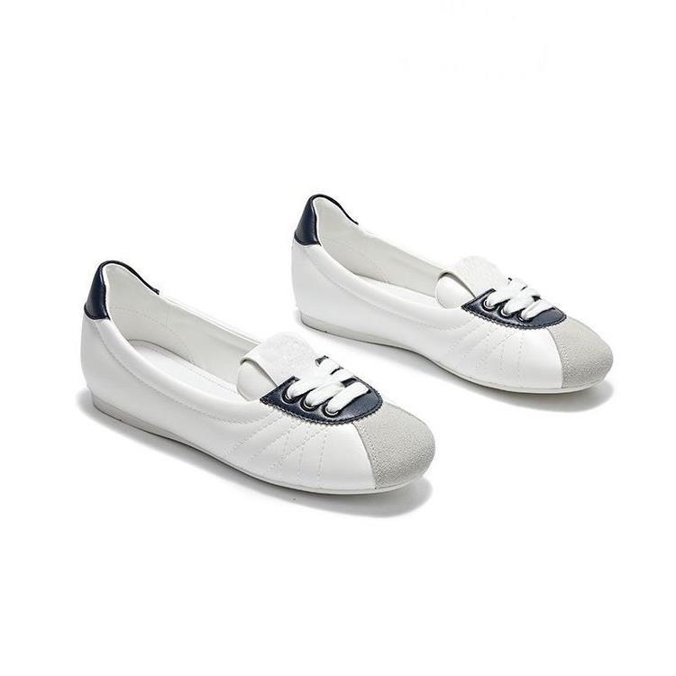 鞋季225年新款网红平底软0皮豆豆百秋搭浅口女温柔软单底晚晚风鞋