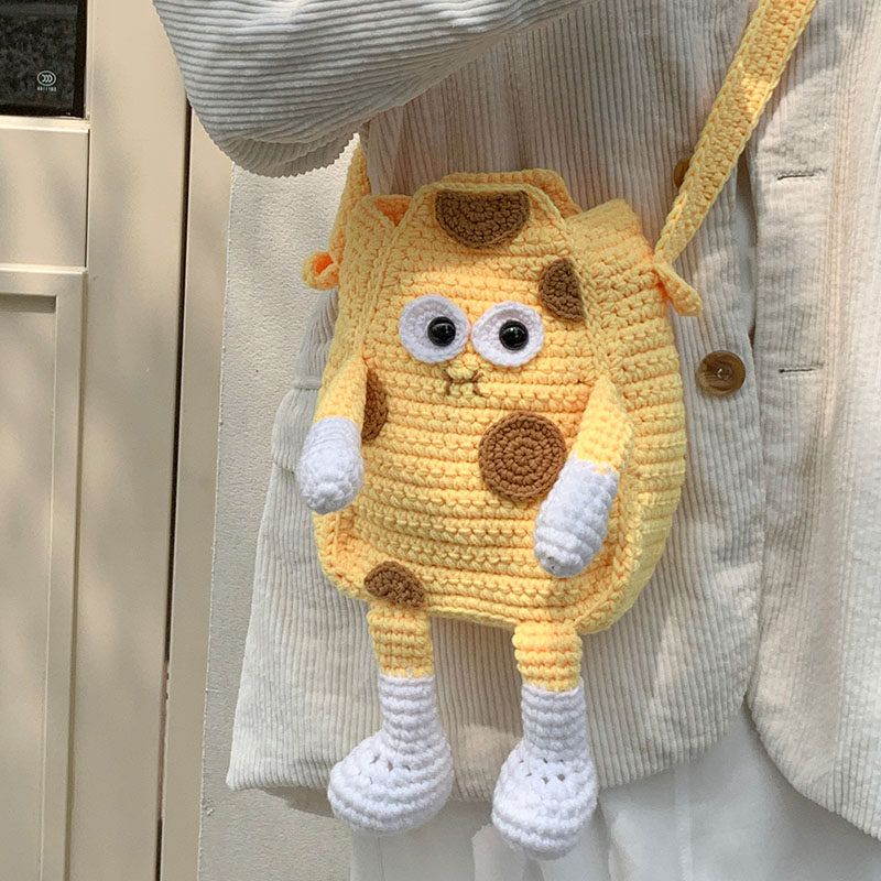 卡通海绵宝手工编织包diy