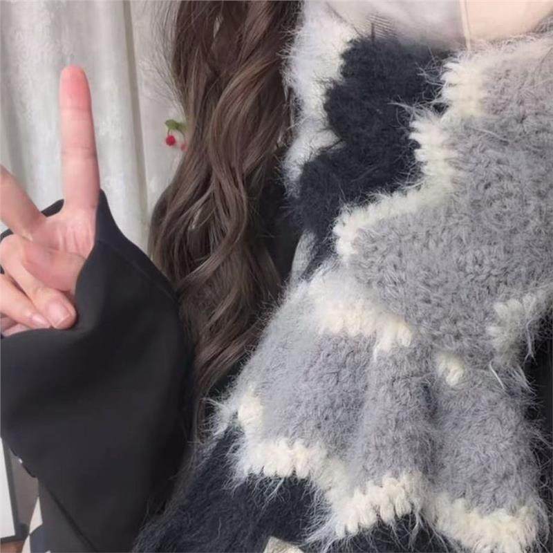 渐变波浪围巾手工编织diy