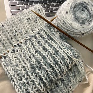 水墨渐变彩虹糖围巾送男朋友手工diy毛线编织手混线团双元宝围脖