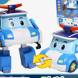 荣达丰珀利救援队正版变形警车警察小娟poli机器人卡通汽车儿童玩