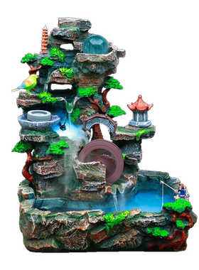 室内落地景观乔迁新居假山流水