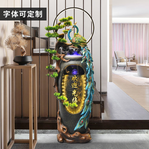 生财假山电视柜大气风流水摆件
