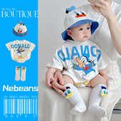 婴儿衣服卡通DONALD男女宝三角包屁衣夏天柔软棉质宝宝哈衣爬服