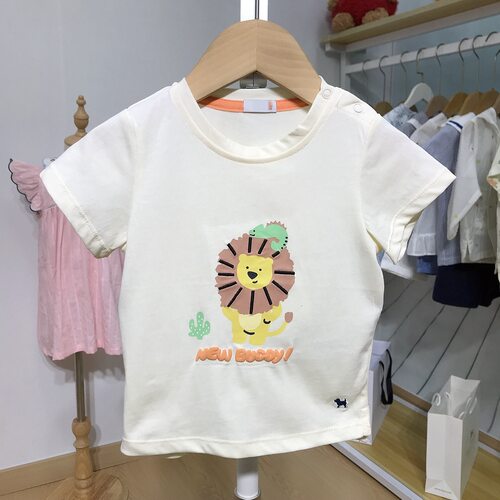 韩版童装夏季新款男中小童宝宝卡通狮子短袖T恤上衣汗衫SY6052802