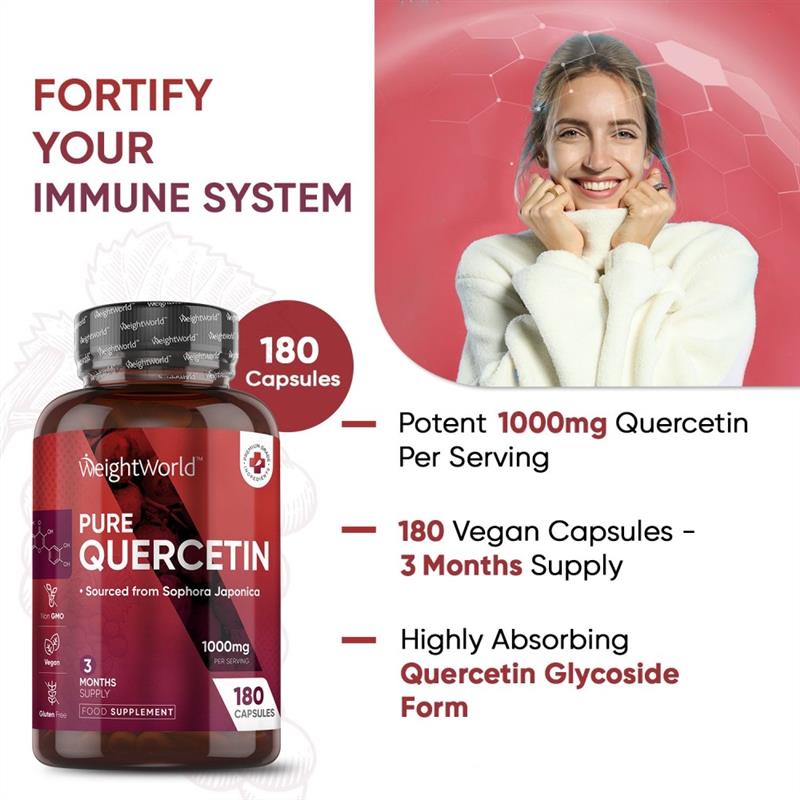 德国Quercetin肺康素500mg槲皮素胶囊180粒肺动力呼吸结节磨玻璃