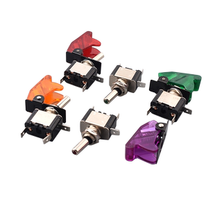 ASW-07D钮子开关 带LED灯汽车改装开关 保护盖 12V20A摇臂开关