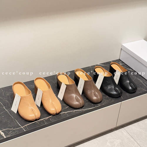 分趾圆头一脚蹬单鞋包头半拖