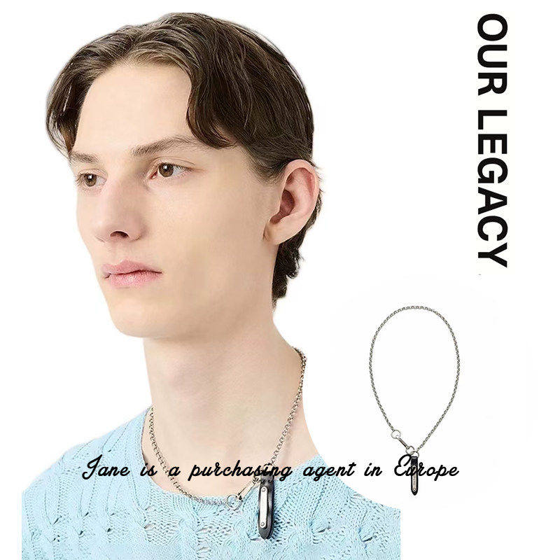 国现 Our Legacy 男女款情侣手工嵌入皮革项链锁骨链裤链挂饰品