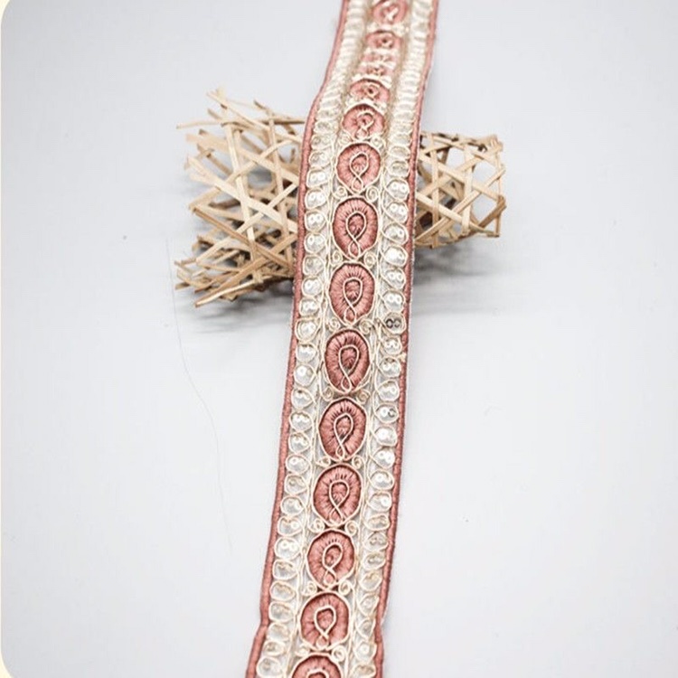 4.5厘米粉金色股线DIY民族风服饰