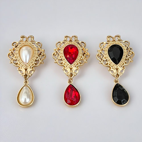 10个价 热销韩版DIY饰品配件镶钻花盘钻扣水滴吊坠 胸针挂件发饰