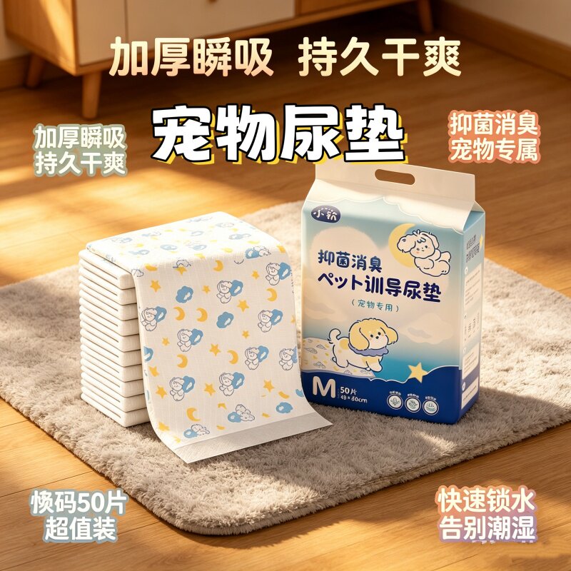 宠物狗专用加厚尿垫一次性吸水尿片绿茶消臭抑菌猫咪待产护垫