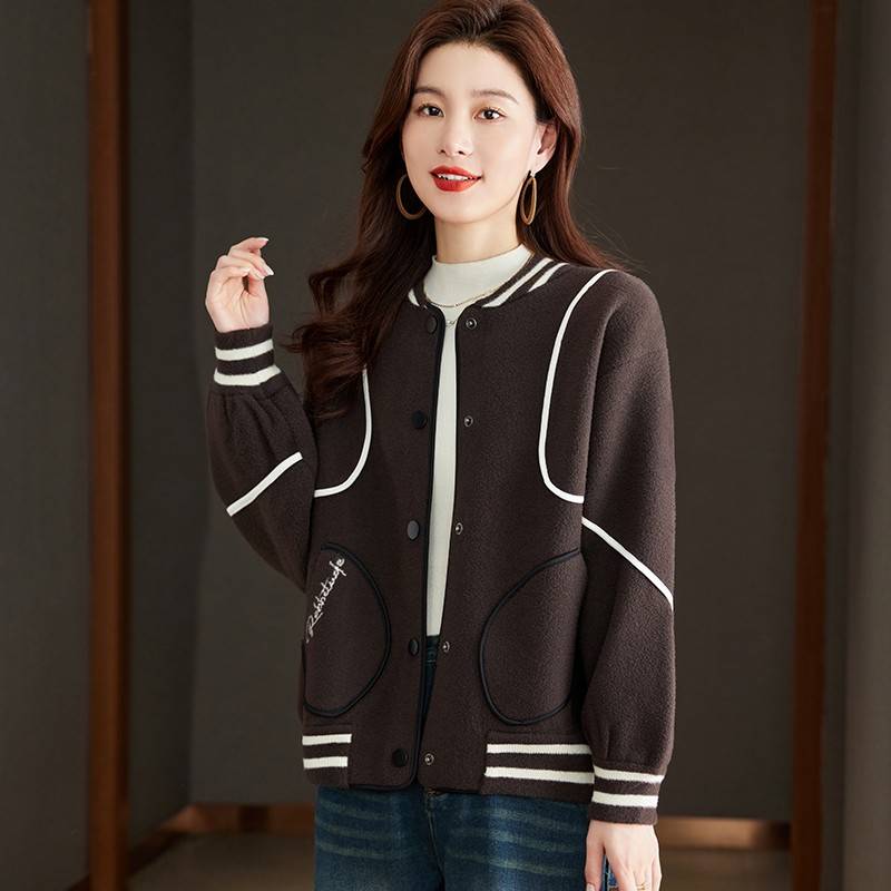 棒球服外套女2025年春秋季新款爆款洋气开春女装高级感羊毛开衫