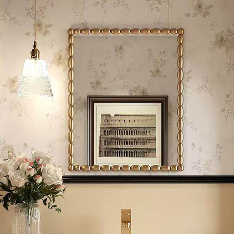 美式复古浴室镜法式轻奢卫生间化妆镜子方形壁挂墙创意智能卫浴镜,住宅家具,化妆镜,淘宝优惠券,粉丝福利购,淘宝优惠卷