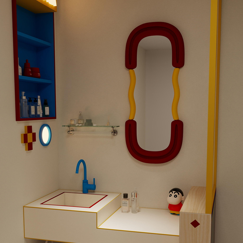 直销多巴胺异形化妆镜简约壁挂式