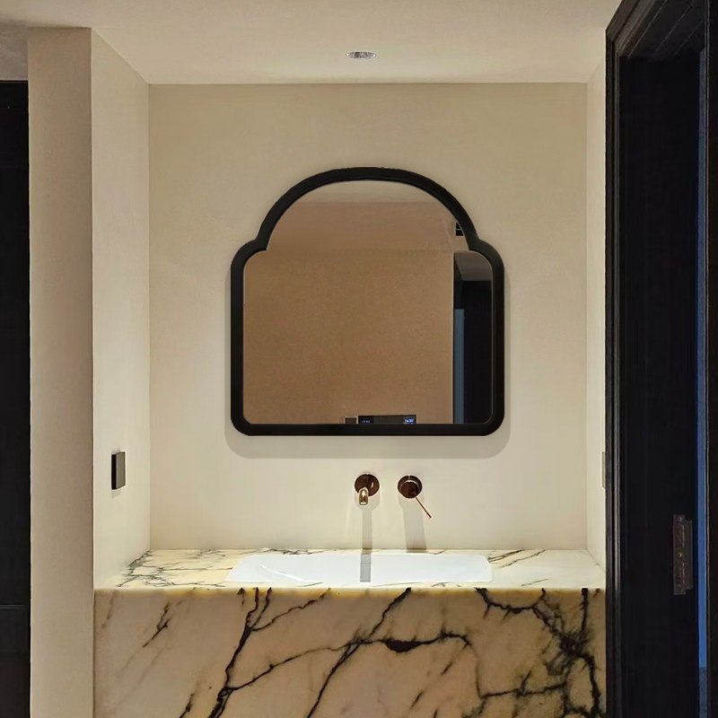 洗漱化妆镜不规则黑色艺术挂镜双盆ins法式浴室镜民宿卧室梳妆镜,住宅家具,化妆镜,淘宝优惠券,粉丝福利购,淘宝优惠卷