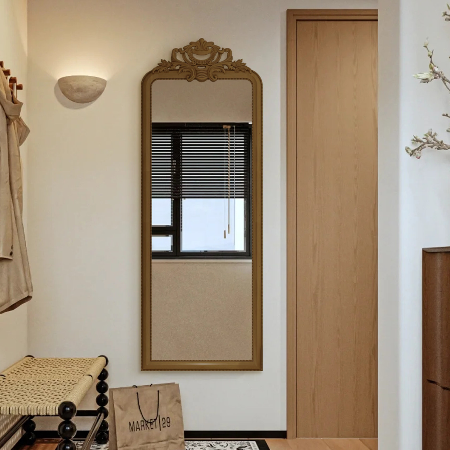 全身镜入户壁挂墙镜子定制意式创意落地镜轻奢艺术衣帽间穿衣镜子