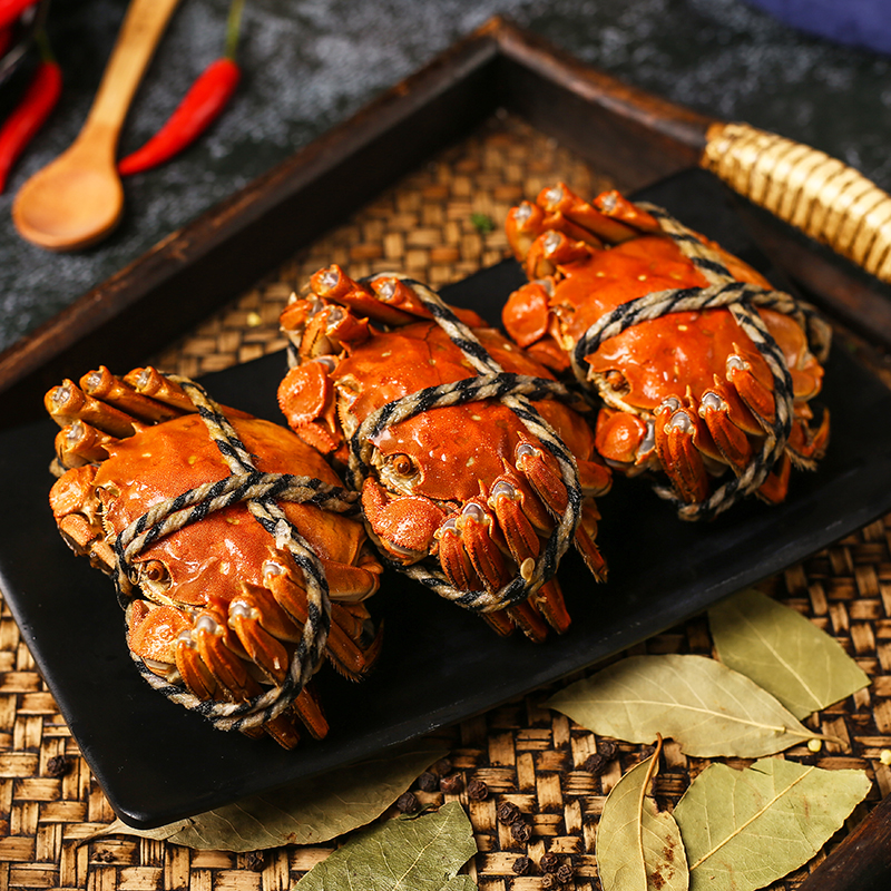 秘制全母花雕熟醉蟹即食大闸蟹网红生鲜小红书熟食罐装2.5两母蟹