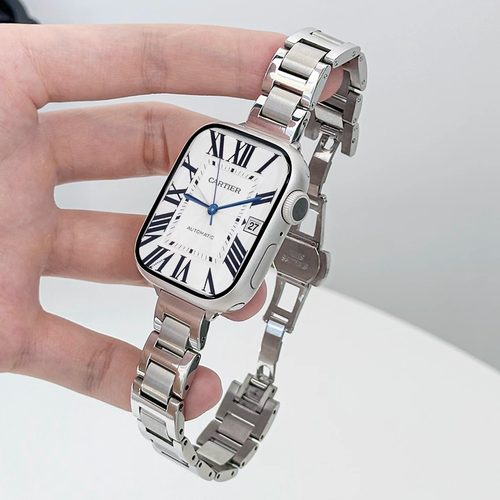 适用iWatch蓝气球金属小蛮腰表带