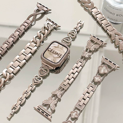 [Модель Starlight Diamond] Apply Apple Watch Bess Apple Watch S10/S9/8/7/6 Металлический Botten Diamond Star Light Botten Iwatch8 браслет из нержавеющей стали ниша SE