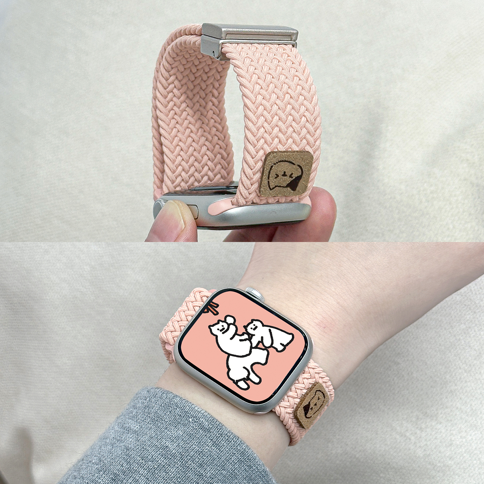 适用iWatch编织折叠磁吸扣表带