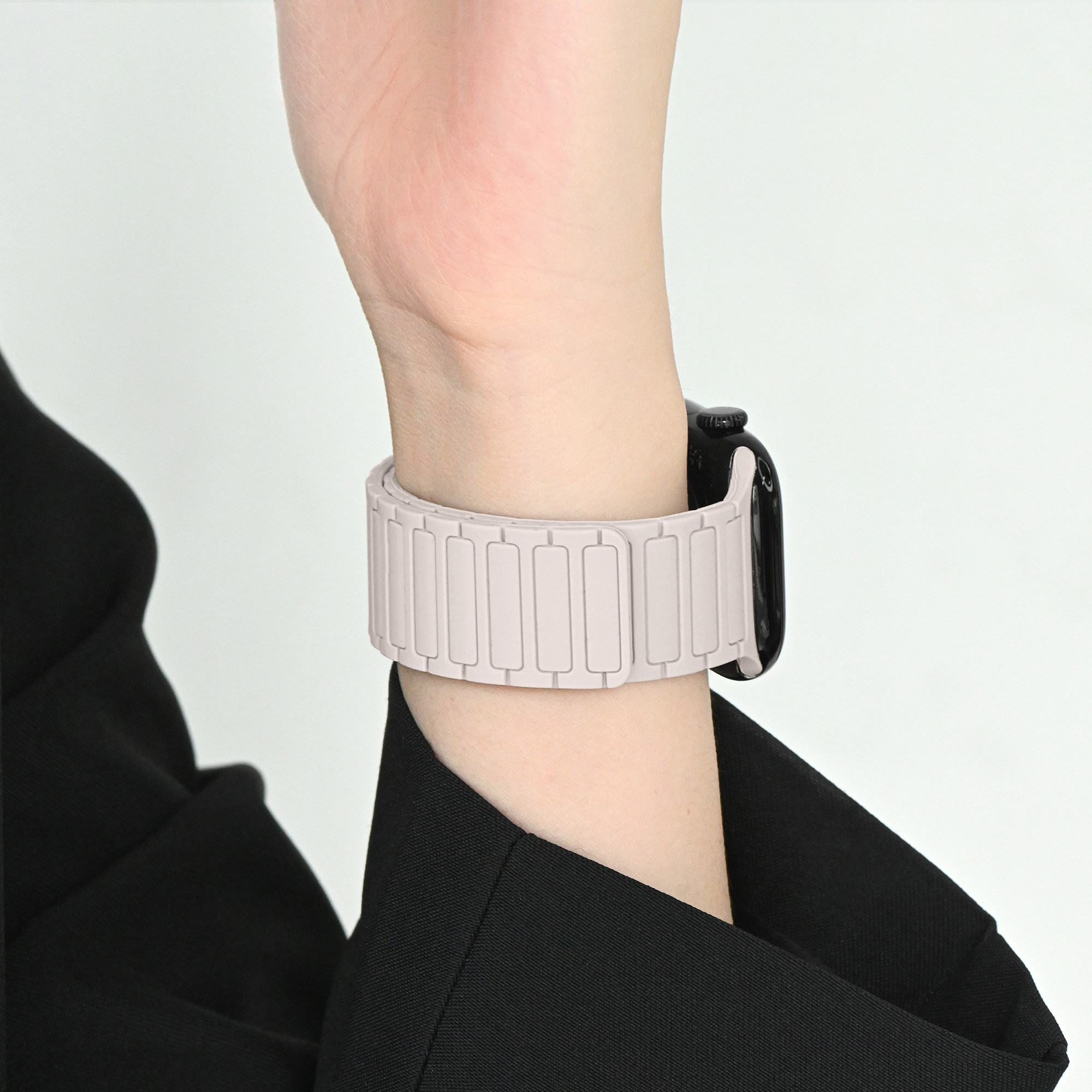 张婧仪同款适用applewatchS12三株磁吸液态硅胶表带11/10苹果手表撞色iwatch9/8/SE代ultra运动腕带春夏男女