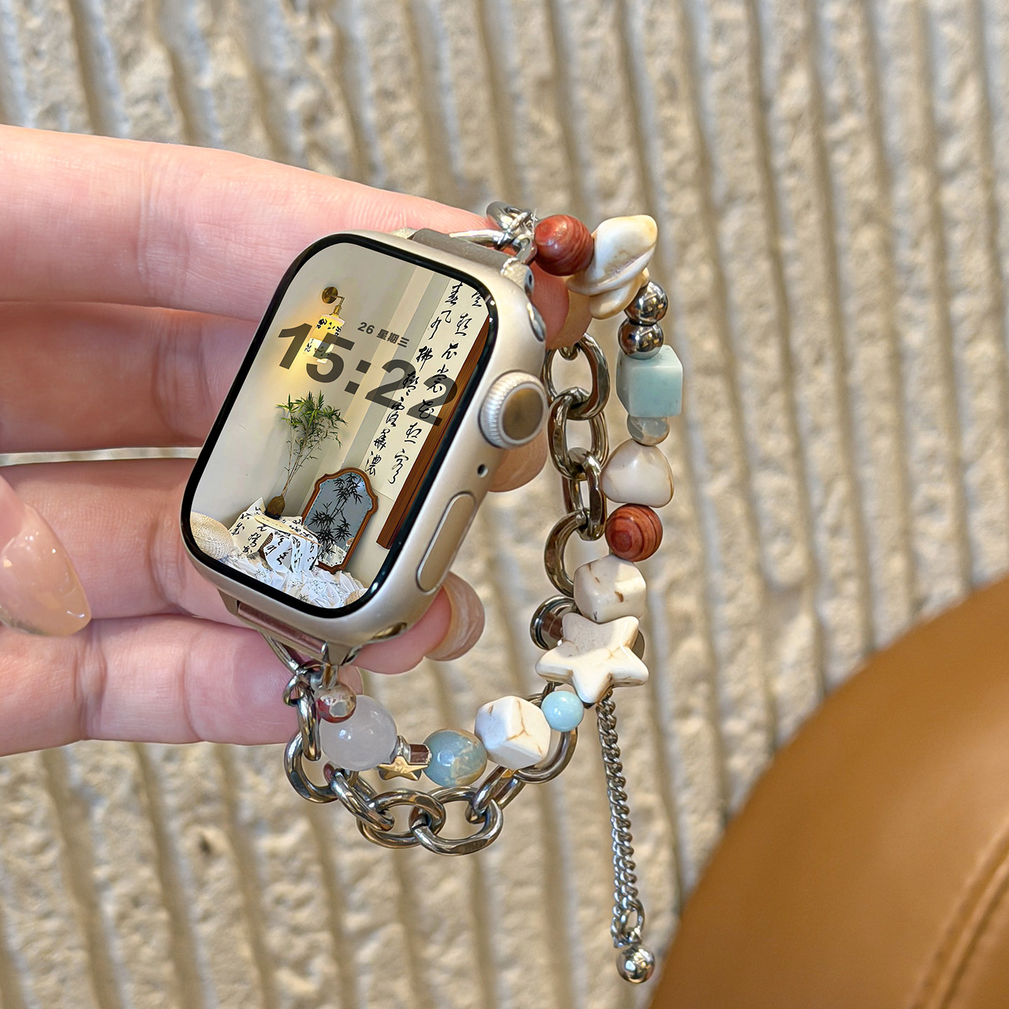 适用applewatch小行星彩石表带图片