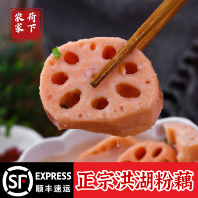 湖北莲藕新鲜粉藕洪湖煲汤食用糯米红莲藕现挖现发带泥5斤包邮