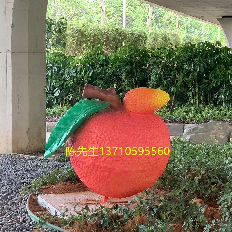 大型仿真荔枝模型雕像水果采摘园定制玻璃钢草莓橘子石榴柚子雕塑