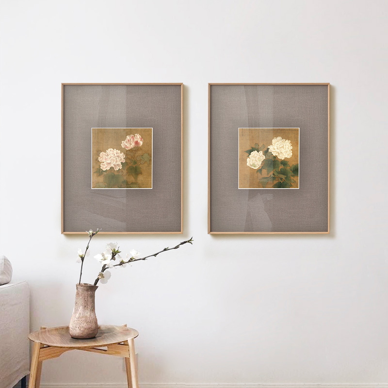 《芙蓉》|半庭中式工笔花卉装饰画 书房茶室玄关挂画宋代美学壁画图片