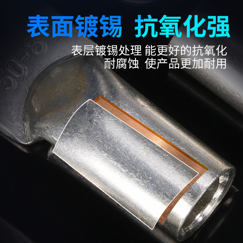 JG电缆线鼻子冷压接线端子10/16/50/70/95/120平方加厚船用铜鼻子