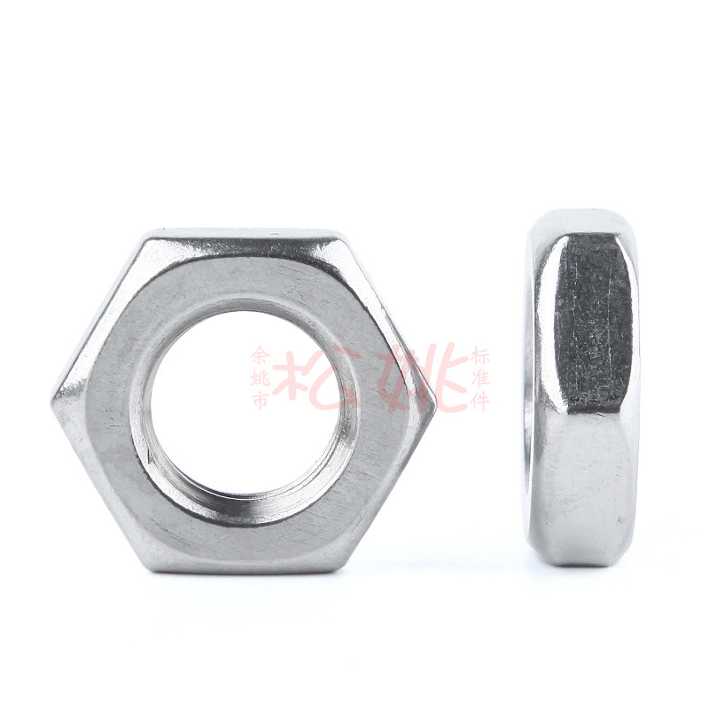 304不锈钢六角薄螺母 薄螺帽 扁薄螺母 细牙薄螺母MM3M4 M5M6M8M2