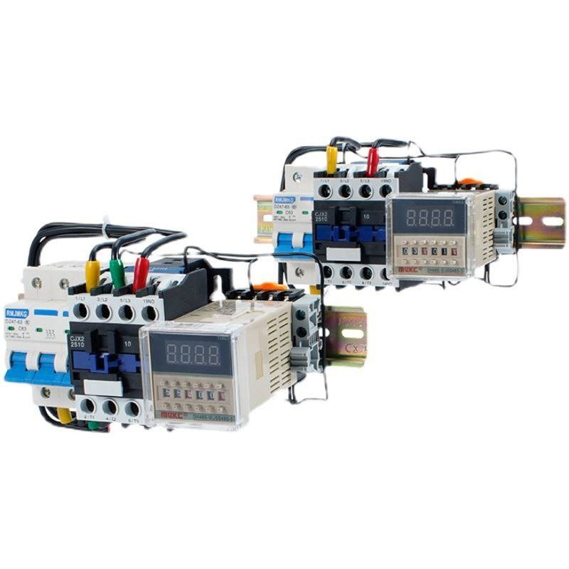 220V间歇无限循环开关定时器延时断电控制箱大功率时控380V