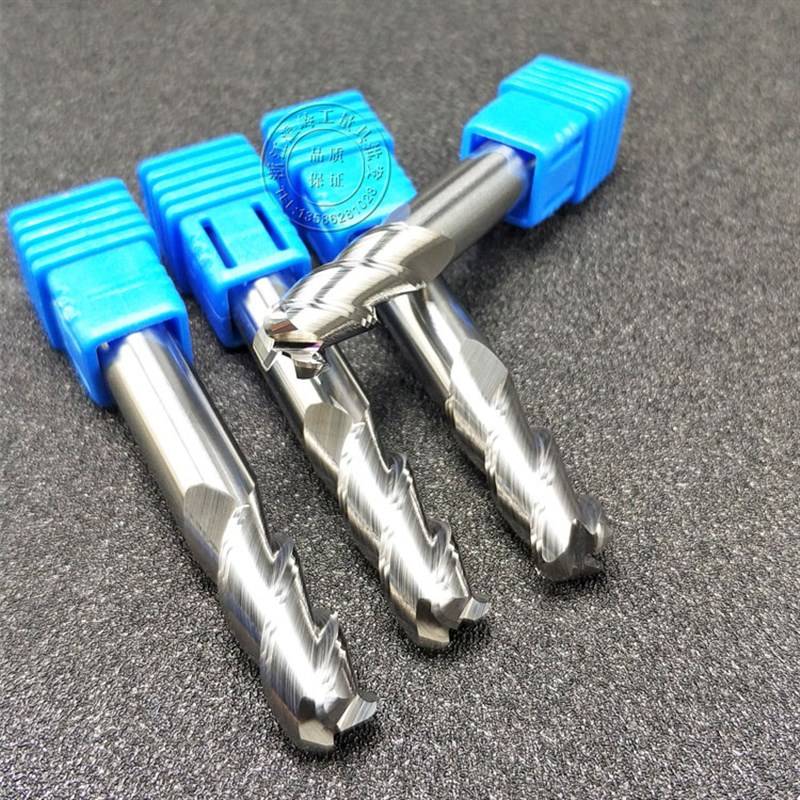 高光钨钢铣刀3刃合金铝用圆鼻刀加长4r0.2 5r0.5 6r1 8r2 100长