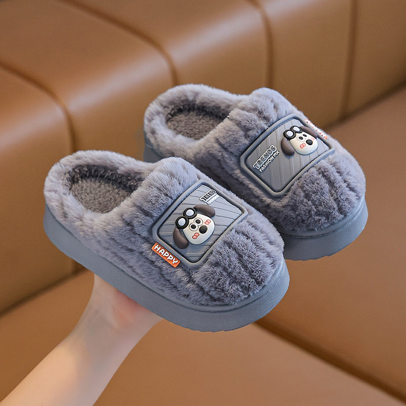 儿童棉拖鞋2025新款男童冬季居家室内卡通保暖防滑厚底女孩棉拖鞋