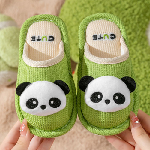 卡通儿童春秋季亚麻拖鞋