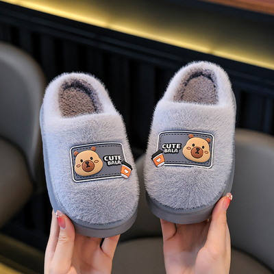 儿童棉拖鞋新款男童卡通秋冬季居家室内防滑厚底宝宝棉拖鞋女孩